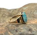 10kt Gold & Australian Black Opal Triplet Ring