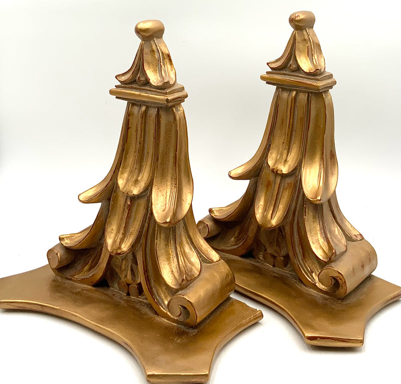 Pair of Gold Wall Shelves