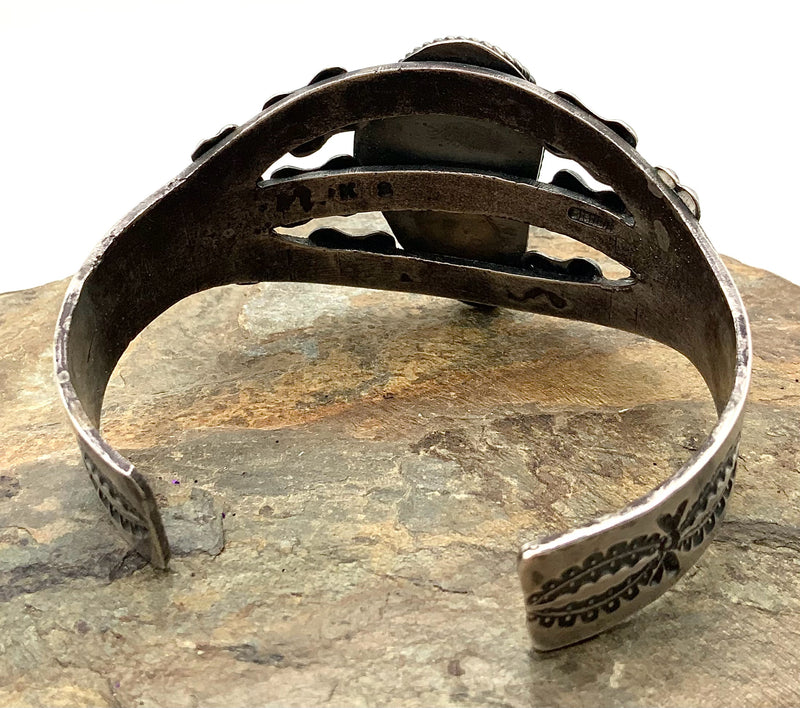 Navajo Kirk Smith Sterling & Turquoise Cuff Bracelet