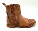 BEDSTU Tan Woven Leather Ankle Boots 7.5