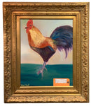 Original Acrylic on Canvas of Rooster in Gold Frame