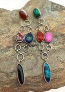 NAKAI Navajo Sterling Multi-Gem Chandelier Earrings