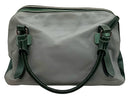 FURLA Mint Grey Forest Green Colorblocked Leather Satchel