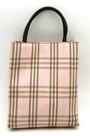 BURBERRY Vintage Pink Taupe Cream Turq Check Mini Upright Tote