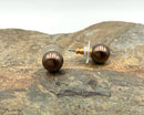 14kt Gold & Tahitian Pearl Stud Earrings