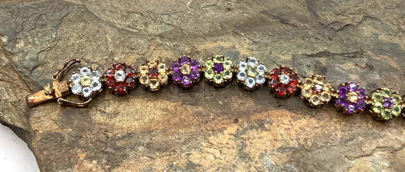 Gold Over Sterling Multi-Gem Bracelet