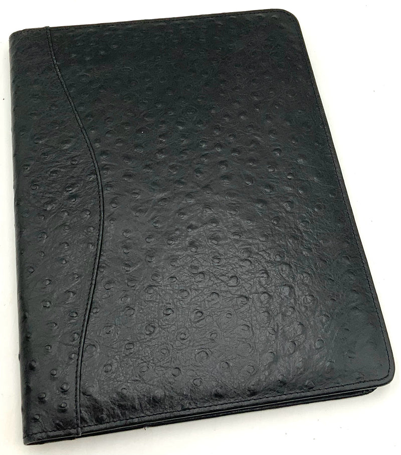 SCULLY Black Ostrich Leather Portfolio