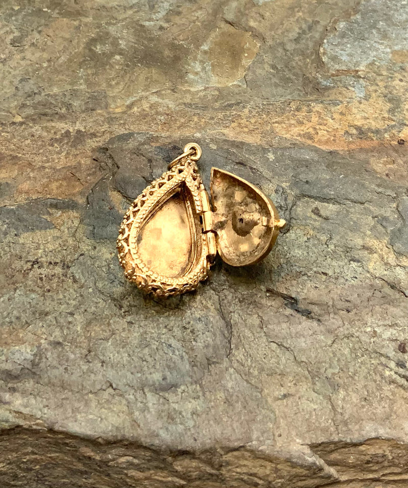 14kt Gold & Diamond Locket Pendant