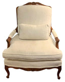 French Bergere Chair with Neutral Upholstery