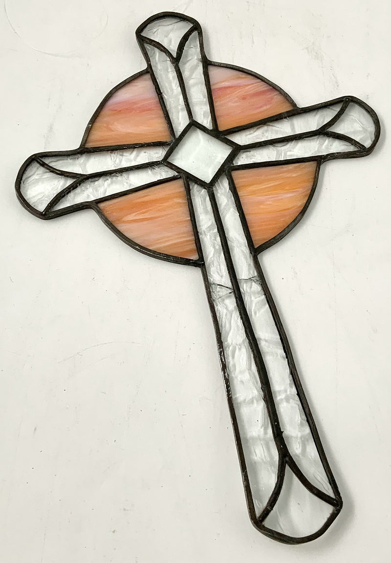 Leaded Glass Cross Suncatcher