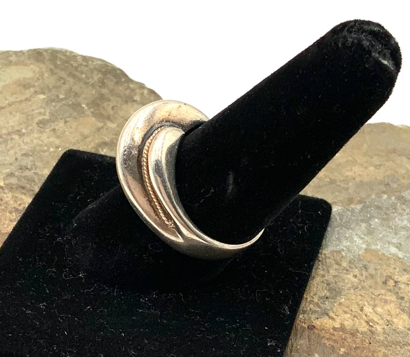 Sterling Shrimp Ring w/14kt Gold Accents