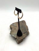 14kt Gold Oval Textured Hoop Earrings