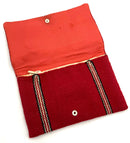 GANSCRAFT Vintage Native American raspberry Chimayo Wool  Clutch w/Coin Purse