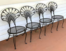 Set/4 Vintage Wrought Iron Patio Chairs
