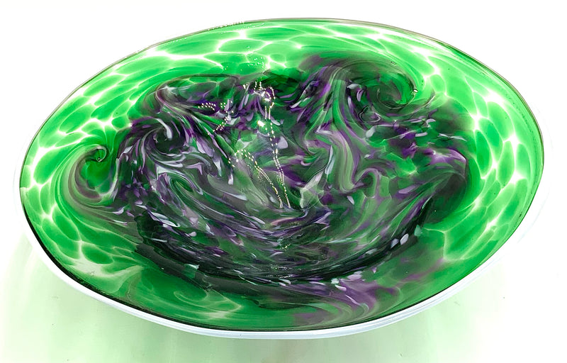Handblown Art Glass Centerpiece Bowl