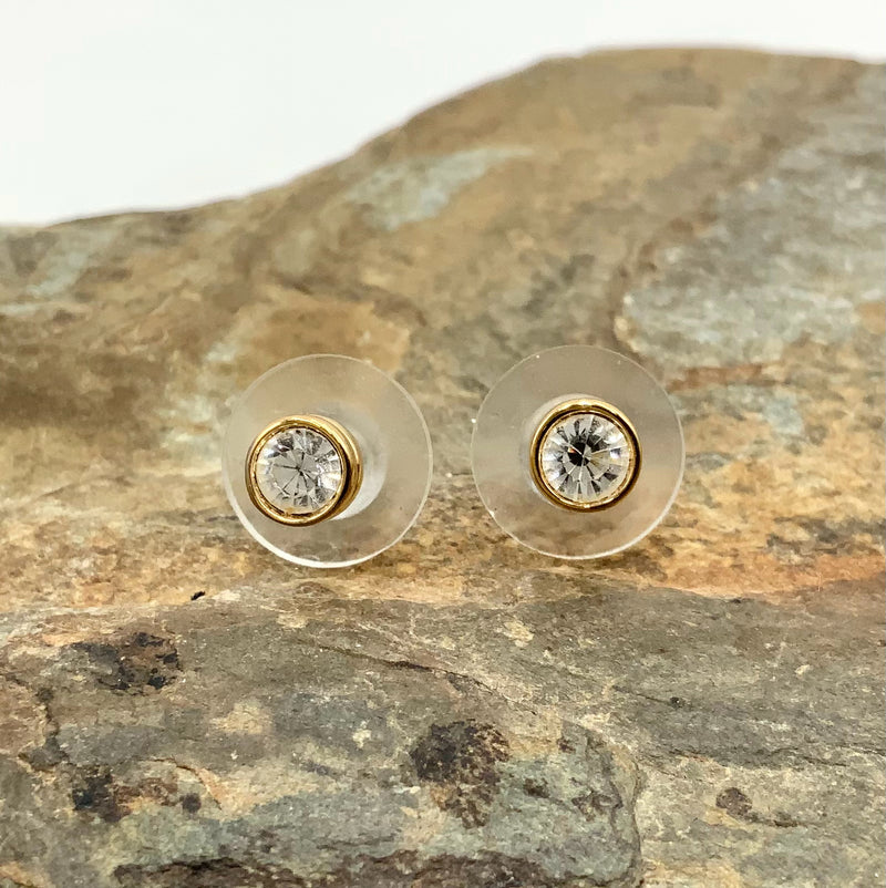 10kt Gold & CZ Stud Earrings