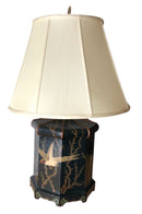 Black Pagoda Lamp with Bird Motif