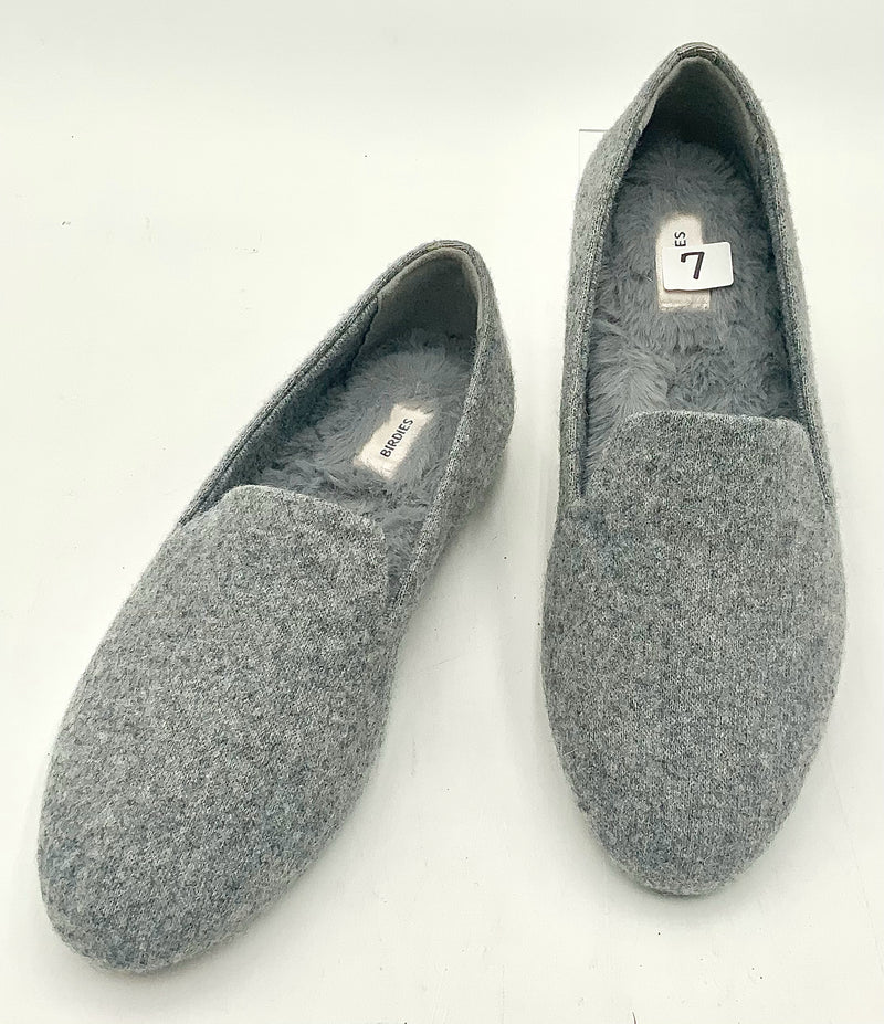 BIRDIES Heather Grey Faux Fur Lined The Starling Flats 7