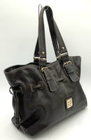 Dooney & Bourke Brown Pebbled Leather Chiara Satchel