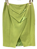 EMPORIO ARMANI Green Pleated Front Crepe Skirt