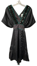 DEVELOPMENT Charcoal Embellished V-Neck Kimono Sleeve Dress