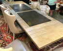 Arhaus Wilhelm Expanding Dining Table with Bluestone Insert