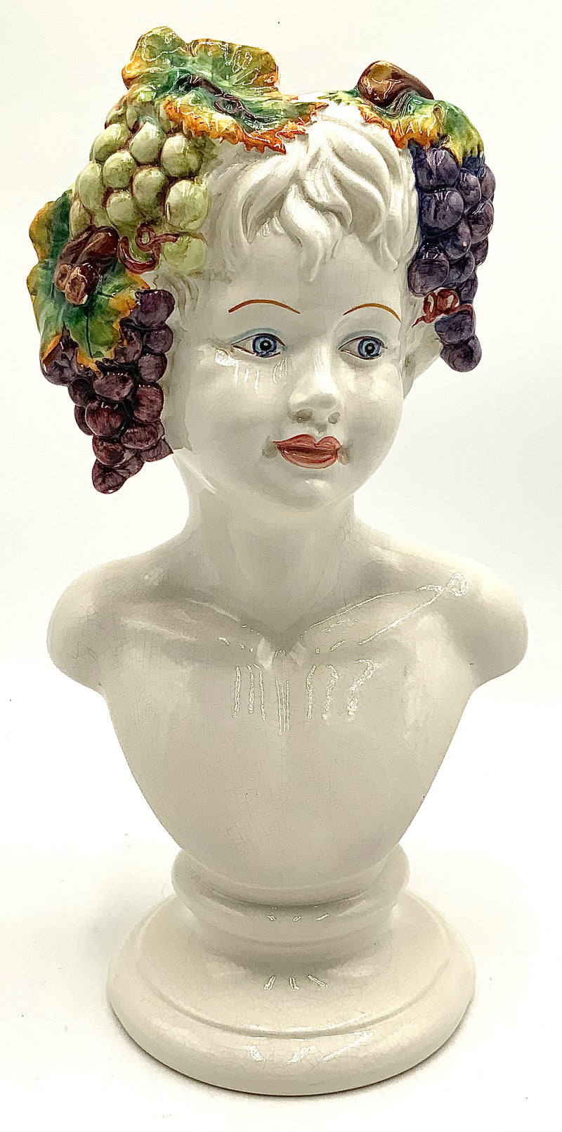 Vintage Italian Pottery Bacchus Bust