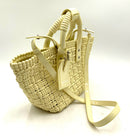 Balenciaga Yellow Woven Patent Bistro Basket Bag