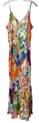 JOHNNY WAS Blue/Red/Cream/Multi Floral "Gigianna" Slip Dress
