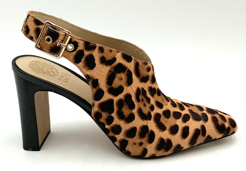 VINCE CAMUTO Tan/Black Cow Hair "Saleesha" Slingback Pump 11