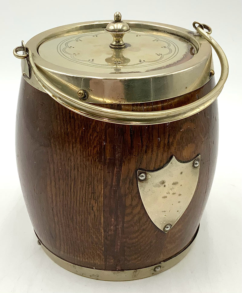 Antique English Oak & Silverplate Humidor