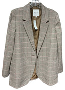 MADEWELL Brown/Pink Herringbone "Larsen"  Wool Blend Blazer