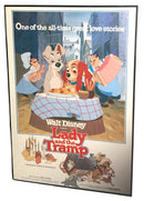 Vintage 1980 Lady & The Tramp Framed Movie Poster