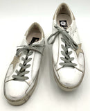 GOLDEN GOOSE White Leather/Silver Metallic Star "Hi Star" Sneakers 41