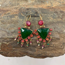 14kt Gold, Pearl & Simulated Gemstone Earrings