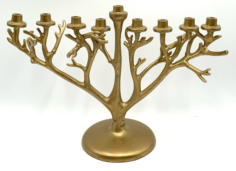 Brushed Gold Metal Menorah