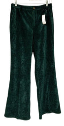 CAPSULE 121 Green Stretch Velvet Wide Leg Pants
