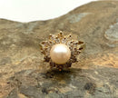 14kt Gold, Diamond & Akoya Saltwater Cultured Pearl Ring