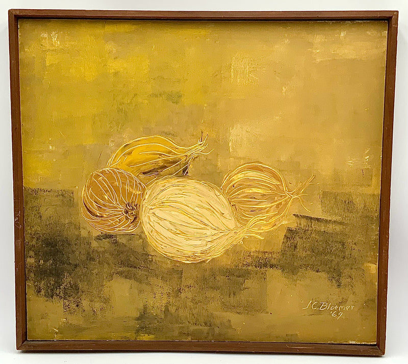 Mid Century Abstract Painting of Onions