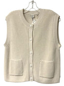 BRAX Oatmeal w/Front Pockets S/L B/D Sweater Vest