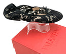 VALENTINO GARAVANI Black Lace Rockstud Ballet Flats 38. Visible wear on soles.
