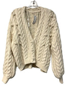 ULLA JOHNSON Cream Pom Pom Merino Wool/Alpaca L/S B/D Sweater