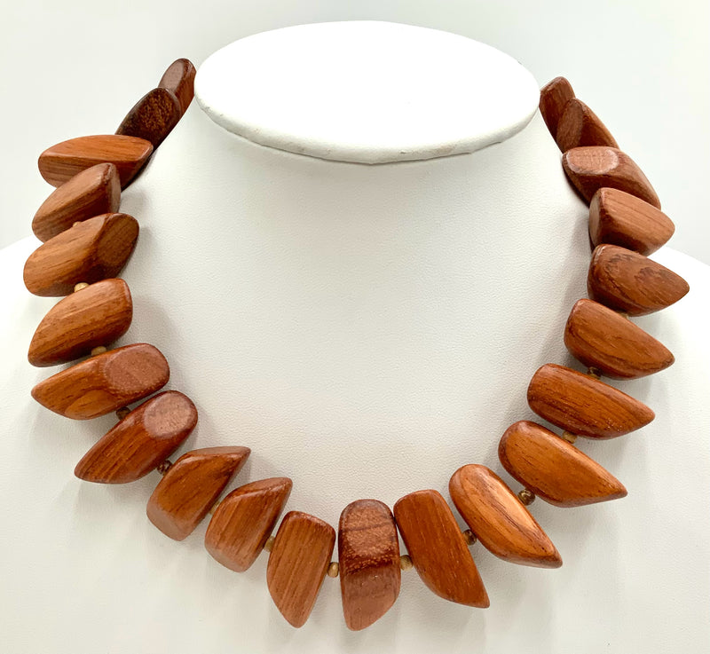 Kenneth Jay Lane Wood Chunky Wood Collar Necklace