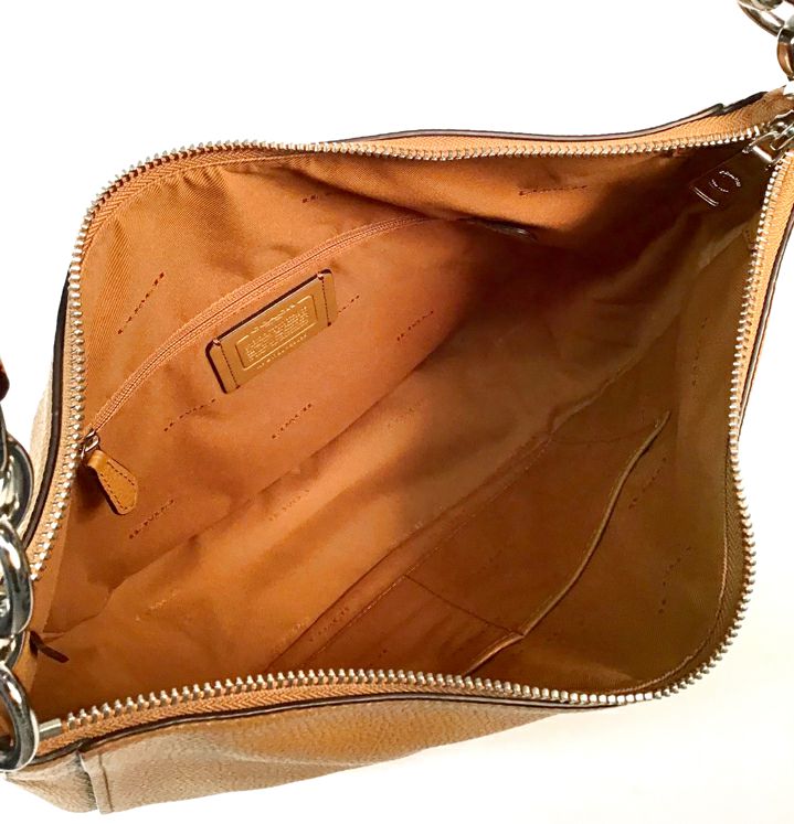 COACH Butterscotch Pebbled Leather Chelsea Hobo Bag NO STRAP