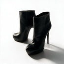 BALLIN Black Leather Platform Stiletto Heel Ankle Boots 39