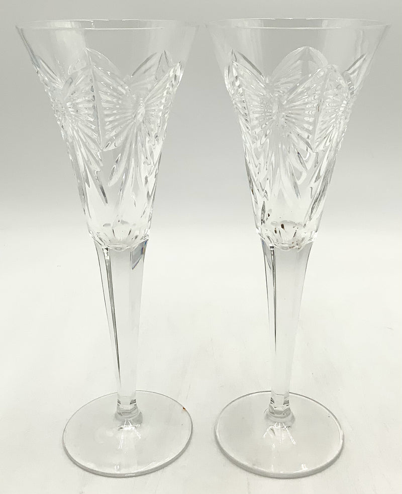 Pair of Waterford Millennium "Happiness" Toasting Flutes