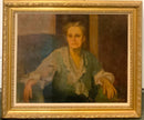 Antique Oil on Canvas of Woman in Gold Frame