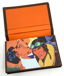 BREITLING Brown & Orange Leather Pop Art Special Edition Card Wallet