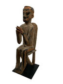Hand Carved Wood Statue of Man in Chair