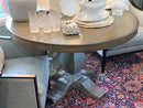 Rustic Round Dining Table With Gray Finish